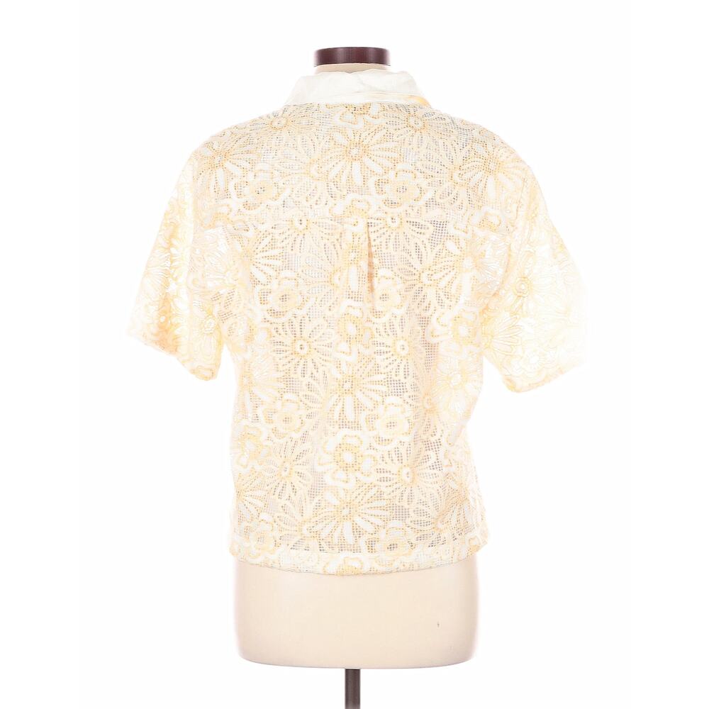 Sandro Paris Amarine Shirt Ivory Crochet Lace Blouse EU 3 - Picture 4 of 16